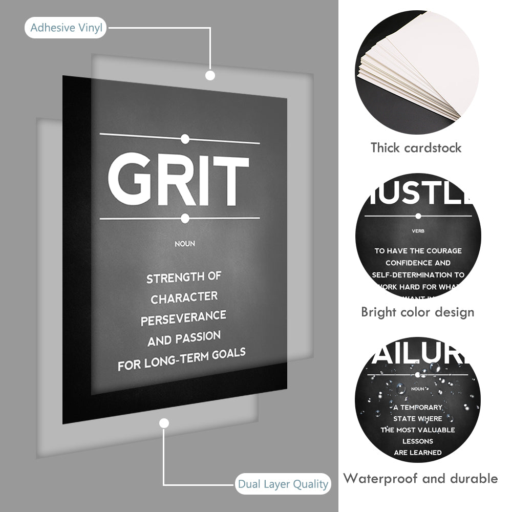 9-Piece Inspirational Quote Posters Set - Unframed 8x10 Inch Wall Art for Home, Office