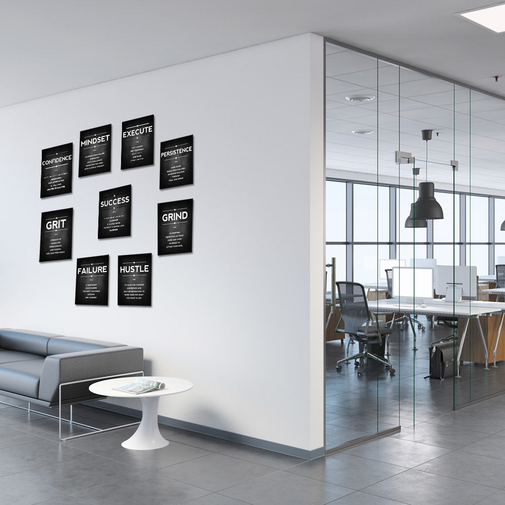 9-Piece Inspirational Quote Posters Set - Unframed 8x10 Inch Wall Art for Home, Office